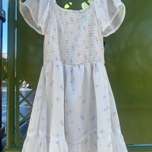 Cat & Jack White and Purple Floral Dress / 6-7 yrs